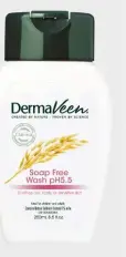  ??  ?? DermaVeen Soap Free Wash pH5.5, 500ml and 250ml.