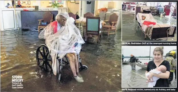  ??  ?? STORM MISERY Patient at Gulf Health Care Center