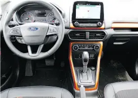  ??  ?? The 2018 Ford EcoSport SES — at $29,399 — gets the AWD/2.0-L combo as standard kit.