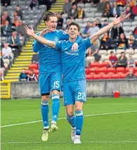  ??  ?? Scott Wright and Ryan Christie punish Partick in 2017