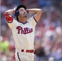 ?? MATT SLOCUM — THE ASSOCIATED PRESS ?? Garrett Stubbs and (mostly) his Phillies teammates have given fans lots of reason for displeasur­e when they return to Citizens Bank Park this week.