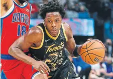  ?? RICK MADONIK TORONTO STAR FILE PHOTO ?? OG Anunoby, who suffered a hip pointer in Portland a week ago, was close to a return heading into Wednesday’s game against the Grizzlies in Memphis.