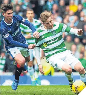  ??  ?? ■
Stuart Armstrong got the better of Emerson Hyndman in midfield.