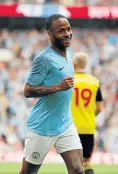  ?? Picture: Reuters ?? Manchester City’s hat-trick hero Raheem Sterling celebrates.