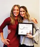  ??  ?? Lauren Koehler, right, poses with her ‘guru,’ Asia Nelson, founder of Pranalife Yoga. PHOTO BY ADA BARLATT