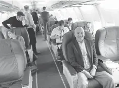  ?? USA TODAY ?? USA TODAY reporter Ed Baig takes a seat in Gogo’s flying lab.