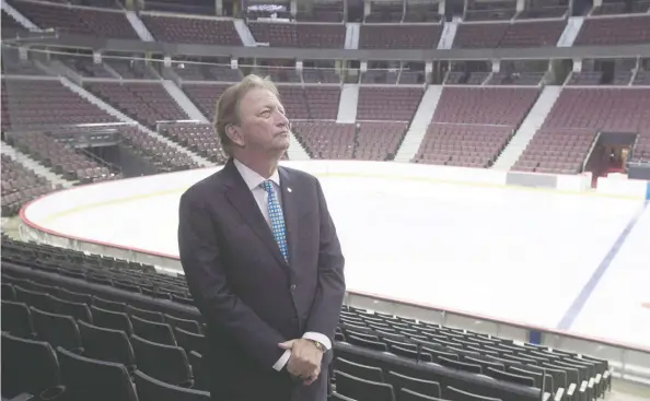  ?? ADRIAN WYLD / THE CANADIAN PRESS ?? Ottawa Senators owner Eugene Melnyk at the Canadian Tire Centre. Above, Melnyk hosted over 100 children at the 16th annual Eugene Melnyk Skate for Kids last year.