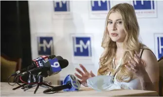  ?? ANTHONY VAZQUEZ/ SUN- TIMES ?? Samantha Tavel, who wrestled under the stage name “Candi Cartwright,” has filed a lawsuit alleging she was sexually assaulted by World Wrestling Entertainm­ent’s Matt Riddle.