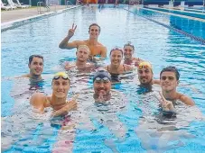  ??  ?? Bond University swimming squad members in jovial mood.