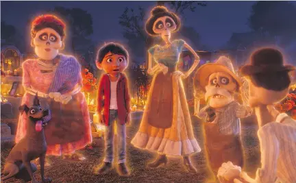  ?? DISNEY-PIXAR ?? The newest Pixar film, Coco, was made featuring an almost entirely Latino cast, and the creative team surrounded itself with cultural consultant­s and Latino artists to ensure they were being true to Mexican heritage and not committing big-budget...