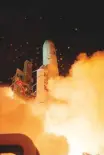  ?? AP ?? The Ariane 5 rocket carrying BepiColomb­o lifts off from its launch pad in French Guiana.