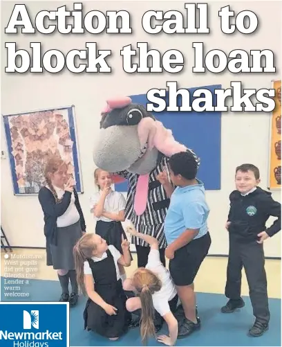 ??  ?? Murdishaw West pupils did not give Glenda the Lender a warm welcome
