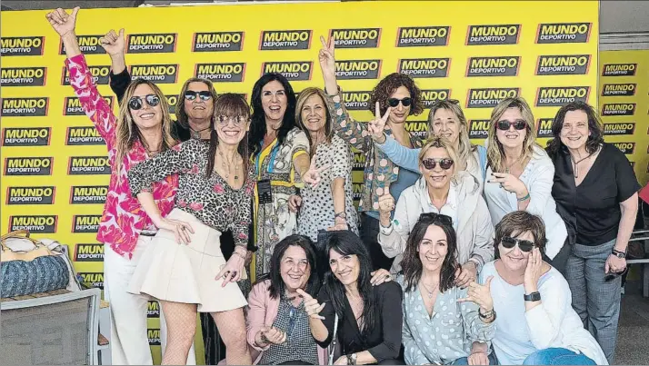  ?? FOTO: LEO SERRAT ?? Angy López, Mónica Espadaler, Ángela Sánchez, Cris Cubero, Isabel Bosch, Cristina Savall, Verónica Pareja, Pilar Oporto, Anna Tarrés, Laura Alsina, Carme Mora (abajo), Pilar Calvo, Yolanda Llamazares y Olga Viza