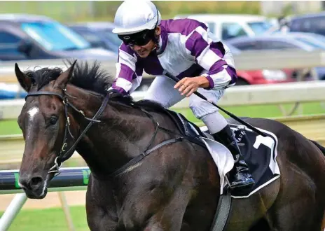  ??  ?? Ef Troop completes one of his two effortless Doomben victories for jockey Matthew McIllivray and former Toowoomba trainer Tony Gollan. PHOTO: NOEL PASCOE