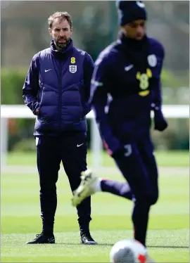  ?? ?? Gareth Southgate oversees England training ahead of facing Belgium