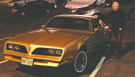  ??  ?? British Columbia film industry location scout Dave Small shows off his restored “Rockford correct” 1978 Firebird. Small saw the car for sale in front of a small house in the Langley area in 2011.