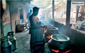  ??  ?? Making curd