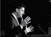  ?? ASSOCIATED PRESS ?? HOUSE SPEAKER PAUL RYAN OF WIS. speaks to reporters during a news conference on Capitol Hill in Washington on Thursday.