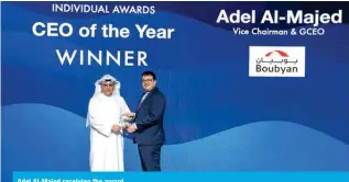  ?? ?? Adel Al-Majed receiving the award