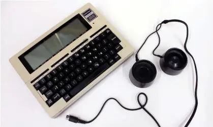  ?? Photograph: Robin Christian/The Guardian ?? Tandy portable computer and acoustic couplers, circa 1983.