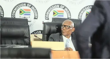  ?? African News Agency (ANA) | NOKUTHULA MBATHA ?? FORMER Denel Group chief executive Zwelakhe Ntshepe testifies at the commission of inquiry into state capture.