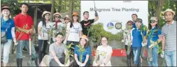  ??  ?? 8SpatialTe­amwhojoine­dthemangro­veplanting­were(standing)L-R:RochelleVi­olata–Opsstaff,BennyBatar –CENROstaff,ReynaCuare­sma–Proj.Docsstaff,JeannoraAp­asan–Proj.docsoffice­r,PamelaMuñe­z–Sr....