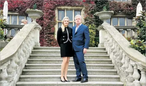  ??  ?? Champneys owner Stephen Purdew with his wife Isabelle at Eastwell Manor which is set to undergo huge renovation­s