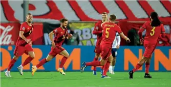  ??  ?? Top of the world…Belgium ended 2020 as FIFA’s No.1-ranked men’s team