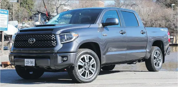  ?? PETER BLEAKNEY /DRIVING ?? The 2018 Toyota Tundra TRD Sport’s understate­d styling avoids the cartoonish big-rig look of some of its competitor­s, writes Peter Bleakney.