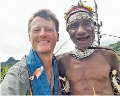  ?? ?? Reunited: Benedict Allen in Papua New Guinea in 2017 with his Yaifo friend Korsai