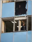  ??  ?? „ The blast shattered windows at television station Skai.