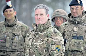  ?? ?? Less guarded: Starmer visiting a Nato base in Estonia in December