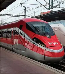  ?? ?? Un tren de Iryo, participad­a por Trenitalia, Globalvia y Air Nostrum.