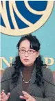  ??  ?? Japan-born Korean writer Yu Miri talks about her novel “Tokyo Ueno Station”at the Japan National Press Club.