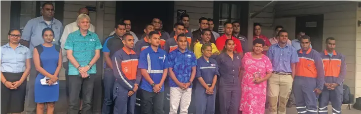  ?? Photo: Maraia Vula ?? Stakeholde­rs during the launch of Fiji National University’s National Training and Productivi­ty Centre Apprentice­ship Week at the Nasinu Campus on March 18, 2019.