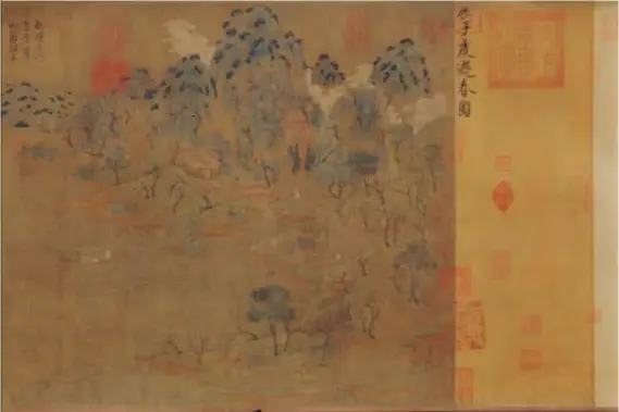  ??  ?? Spring Excursion (part) by Zhan Ziqian (545618) from the Sui Dynasty, housed in the Palace Museum.