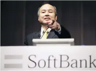  ?? EUGENE HOSHIKO / AP PHOT, FILE ?? Softbank founder and CEO Masayoshi Son’s Vision Fund has put up a Us$2.25-billion investment in GM.