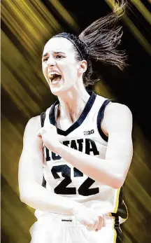  ?? Photos by Steph Chambers and Andy Lyons/Getty Images; Staff illustrati­on ?? UConn’s Paige Bueckers, left, and Iowa’s Caitlin Clark will play Friday in a showdown of two of women’s basketball’s best players.