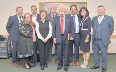  ??  ?? Merrill and Jay Osmond and others at The Church Of Jesus Christ of Latter-day Saints