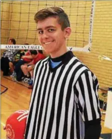  ??  ?? Matt Massina started volleyball referee. his work with Special Olympics as a