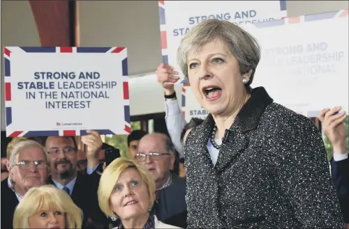  ??  ?? Prime Minister Theresa May said the June 8 poll was ‘the most important election this country has faced in my lifetime’.