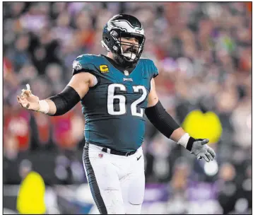  ?? Matt Slocum The Associated Press ?? A few bettors have wagered on Eagles center Jason Kelce to score the first touchdown in the Super Bowl.