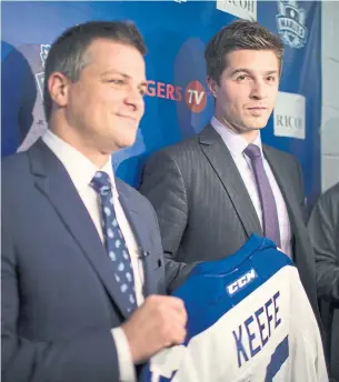  ?? CARLOS OSORIO TORONTO STAR FILE PHOTO ?? Maple Leafs coach Sheldon Keefe and GM Kyle Dubas have worked together since their days with the Sault Ste. Marie Greyhounds. They won the Calder Cup together with the Marlies.