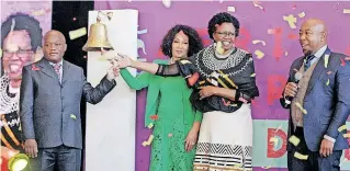  ?? ?? (From left) KwaZuluNat­al Premier, Sihle Zikalala with Tourism Minister, Lindiwe Sisulu; interim Chairperso­n of the South African Tourism board, Advocate Mojanku Gumbi; and acting CEO for South African Tourism, Themba Khumalo at the opening of Africa’s Travel Indaba.