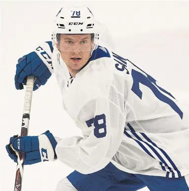  ?? RICK MADONIK TORONTO STAR ?? Rasmus Sandin, the Maple Leafs’ top pick in the 2018 draft, became the first player born in the year 2000 to score in the AHL with the Marlies. Sandin has five goals and five assists in 18 games with the Marlies, third among defencemen.