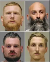  ?? KENT COUNTY SHERIFF, DELAWARE DEPARTMENT OF JUSTICE ?? Top row from left, Brandon Caserta and Barry Croft; and bottom row from left, Adam Dean Fox and Daniel Harris.