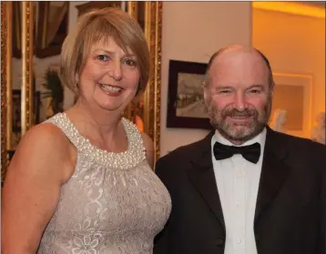  ??  ?? Fiona and Peter Lee enjoying their night at the Bray Hunt Ball at Tinakilly Country House Hotel .