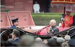  ?? — PTI ?? President Ram Nath Kovind during a function at Rashtrapat­i Bhavan in New Delhi on Friday.