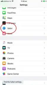  ??  ?? Find the Safari settings.