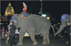  ?? ALEX BRANDON, AP ?? Ringling Bros. and Barnum & Bailey elephants walk in front of the U.S. Capitol to promote the circus in Washington last month.